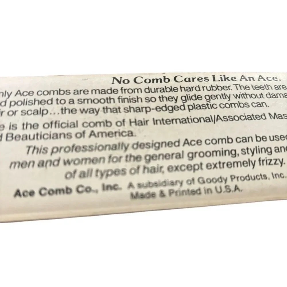 Genuine Ace Hardware Rubber Vintage 7” Comb *NOS*